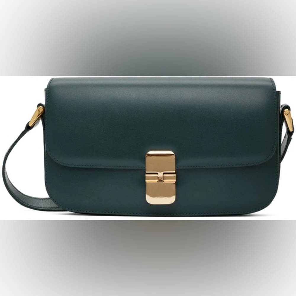 A.P.C. Green Grace Baguette Bag with Dust Bag